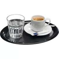 Servírovací tácek, podnos APS ovál 28,5 x 21,5 cm melamin černý