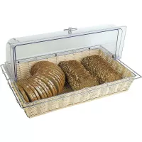 Bufetowy kosz do pieczywa bez pokrywy 53x32,5 cm łatwy do utrzymania w czystości sztuczny ratan APS