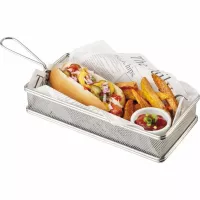 Košík pro servírování jídla nerez APS 13x26x3,5 cm, obdelník