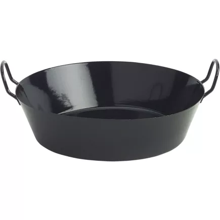 Pánev na koblihy 40 cm černá smalt vysoká 11 cm Riess