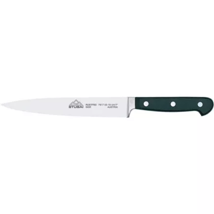 Nůž kuchyňský kovaný úzký černý čepel 18 cm kovaný Stubai