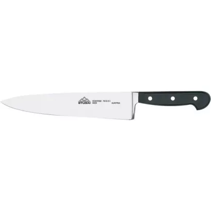 Nůž kuchyňský černý čepel 20 cm široký kovaný Stubai