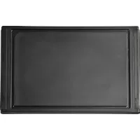 Deska do krojenia 350 x 230 x 12 czarna z rowkiem, z tworzywa sztucznego, masywna, Gastro