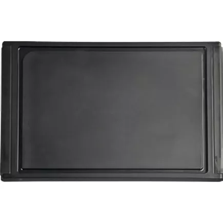Deska do krojenia 350 x 230 x 12 czarna z rowkiem, z tworzywa sztucznego, masywna, Gastro
