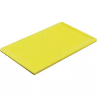 Deska do krojenia, plastikowa, 60x40x3 cm, z rowkiem, żółta