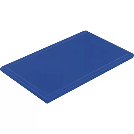 Prkénko krájecí plastové 32,5x26,5x2 cm GN 1/2, s drážkou, modré