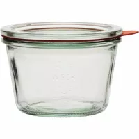 Słoiki do przetworów Weck 250 ml, z pokrywką, uszczelką i klamrami, zestaw 4 sztuki