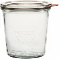 Słoiki do przetworów Weck 500 ml, z pokrywką, uszczelką i klamrami, zestaw 4 sztuki