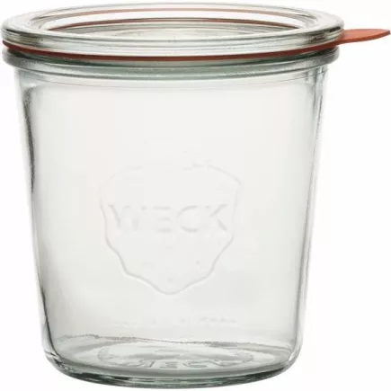 Słoiki do przetworów Weck 500 ml, z pokrywką, uszczelką i klamrami, zestaw 4 sztuki
