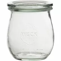 Słoiki do przetworów Weck 220 ml, w kształcie tulipana, z szklanym wieczkiem, zestaw 6 sztuk