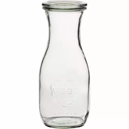 Słoiki Weck 500 ml do soków/moszczu z pokrywką, uszczelką i klamrami, zestaw 4 szt.