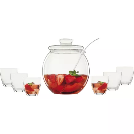 Bowle zestaw Bohemia Cristal Libera 9 szt