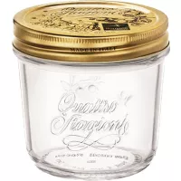Słoik do przetworów Bormioli Rocco Quattro Stagioni 200 ml, średnica wieczka 86 mm, złoty