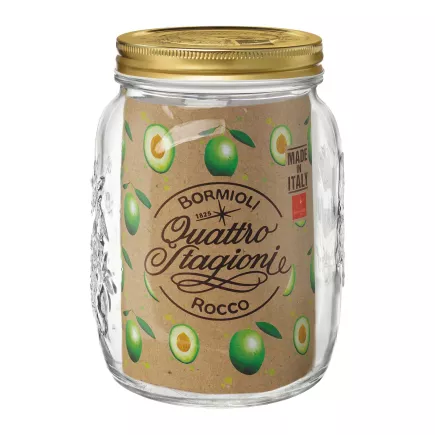 Zavařovací sklenice Bormioli Rocco Quattro Stagioni 2 000 ml, průměr víčka 110 mm, zlaté