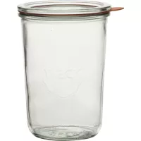 Słoiki do przetworów Weck 750 ml, z pokrywką, uszczelką i klipsami, zestaw 4 sztuki