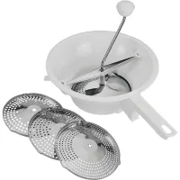 Cedící stroj se třemi nástavci nerez/plast