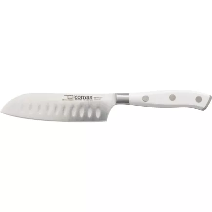 Nóż Santoku, ostrze 12,5 cm, biały