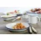 Miska APS Enamelware 350 ml, biała/niebieska