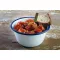 Miska APS Enamelware 350 ml, biała/niebieska