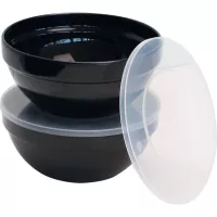 Set melaminových misek s víčkem APS Casual 1,8 l, černý