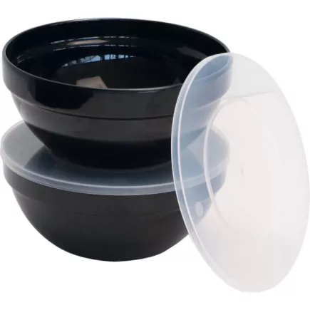 Set melaminových misek s víčkem APS Casual 1,8 l, černý