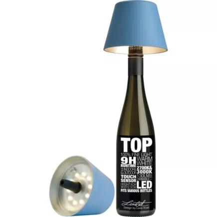Stolní LED lampa na láhev Sompex Top 12,5 cm, modrá