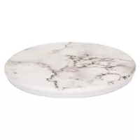 Servírovací tác kulatý Style Point Mramor 18 cm, bílý, melamin