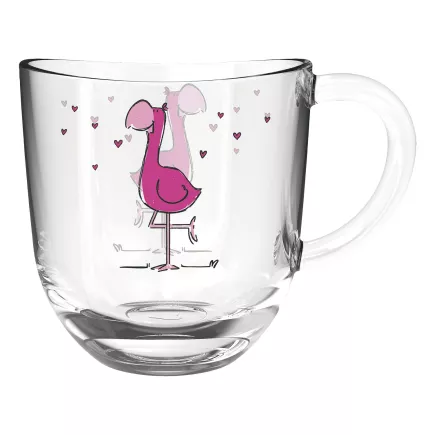 Dětská sklenička s uchem 280 ml, plameňák