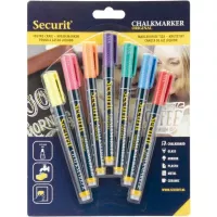 Marker kredowy Securit, grubość: 1-2 mm, 7 szt., różne kolory