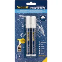 Křídový popisovač voděodolný Securit, tloušťka: 2-6 mm, bílý, 2 ks