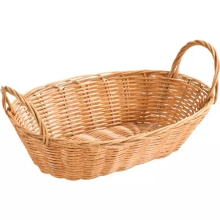 Pleciony kosz na chleb owalny z rączką Kesper 29x18 cm, plastikowy