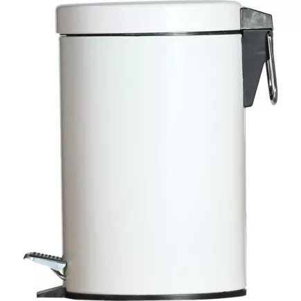 Kovový pedálový odpadkový koš 3 l, bílý