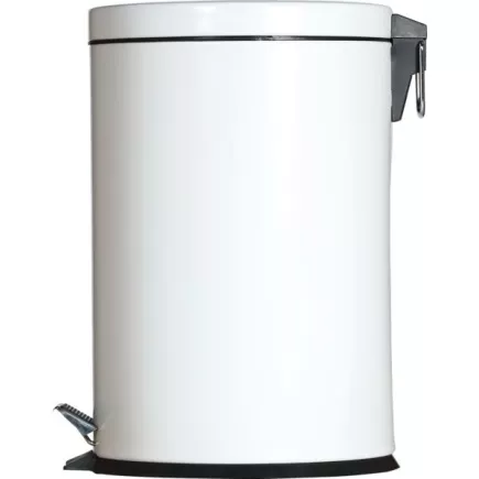 Kovový pedálový odpadkový koš 20 l, bílý