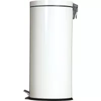 Kovový pedálový odpadkový koš 30 l, bílý