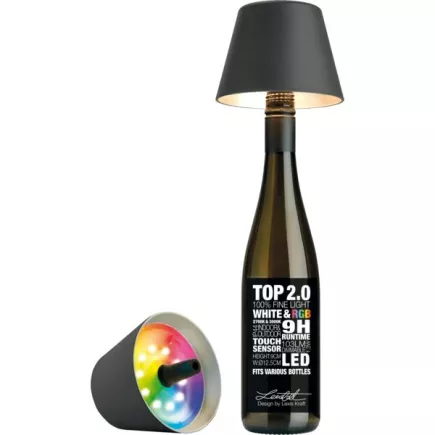 Lampa stołowa LED do butelki Sompex Top 2.0 14 cm, antracytowa