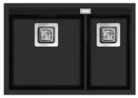 Kuchyňský dvojdřez Aquasanita Delicia 650.1 black metallic