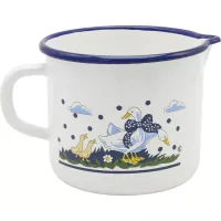 Smaltovaná konvice na mléko 1,5 l, dekor husy
