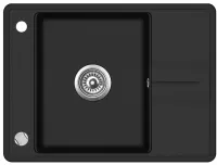 Granitový dřez Aquasanita Bella 670.5E black metallic