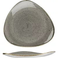 CHURCHILL Stonecast Peppercorn Grey talerz płaski, trójkątny, ø: 265 mm