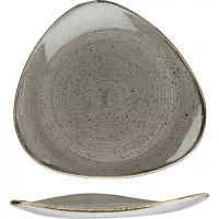 CHURCHILL Stonecast Peppercorn Grey talerz płaski, trójkątny, ø: 229 mm