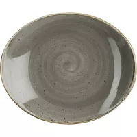 CHURCHILL Stonecast Peppercorn Grey talíř mělký, oválný, kupe, délka: 192 mm