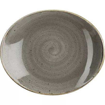 CHURCHILL Stonecast Peppercorn Grey talíř mělký, oválný, kupe, délka: 192 mm