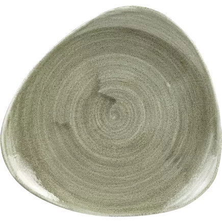 Talerz płaski "Stonecast" "Burnished Green" firmy CHURCHILL, trójkątny, ø: 192 mm