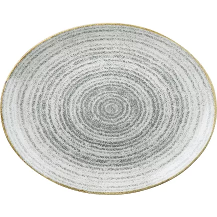 CHURCHILL Homespun Stone Grey talíř mělký, kulatý, oválný, délka: 317 mm