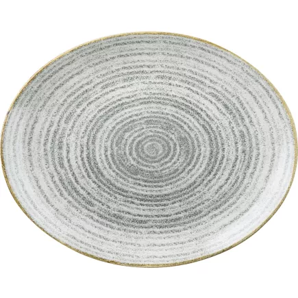 CHURCHILL Homespun Stone Grey mělký talíř, oválný, délka: 270 mm