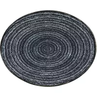 CHURCHILL Homespun Charcoal Black mělký talíř, coupe, oválný, délka: 317 mm
