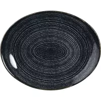 CHURCHILL Homespun Charcoal Black Mělký talíř, kulatý, oválný, délka: 270 mm