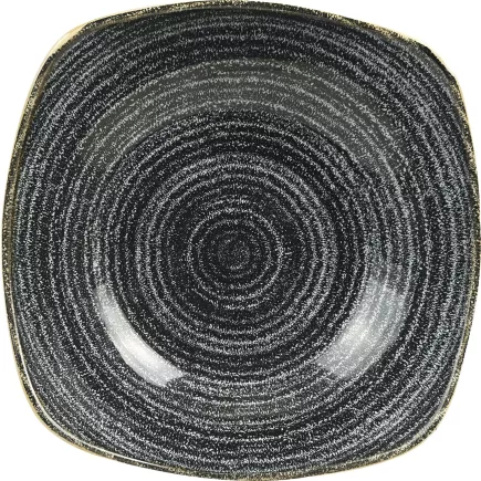 CHURCHILL Homespun Charcoal Black hluboký talíř, čtvercový, délka: 235 mm