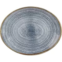 CHURCHILL Homespun Slate Blue Mělký talíř, oválný, délka: 317 mm