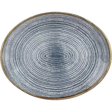 CHURCHILL Homespun Slate Blue Mělký talíř, oválný, délka: 317 mm